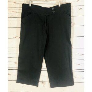 Karen Brooks Womens Sz 14 Plus Black Capris Crop Pants Dressy Summer Office